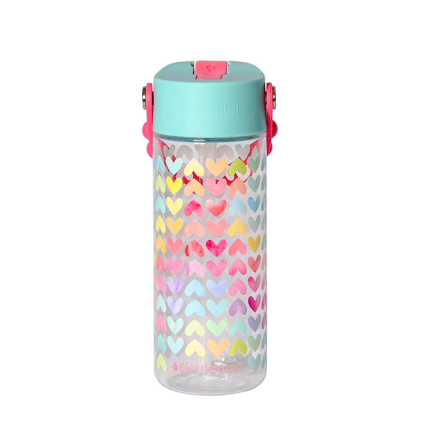 18oz Splash Pop Bottle - Rainbow Heart