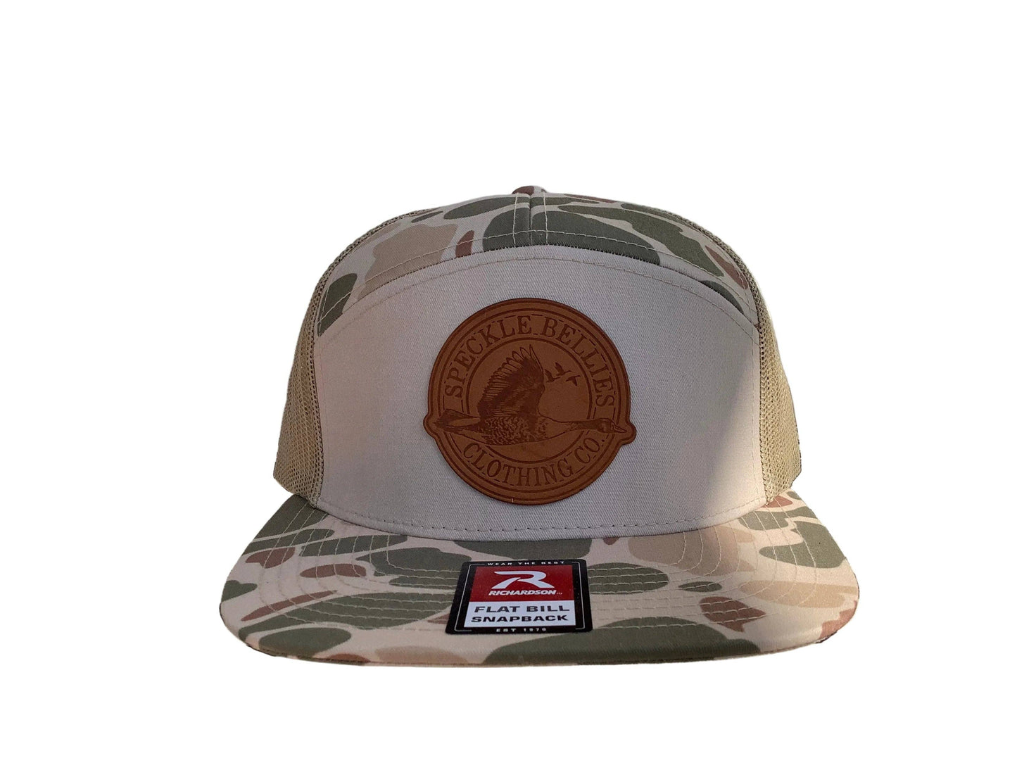 Circle Logo Large Leather Patch Flat Bill: Harvest Duck
