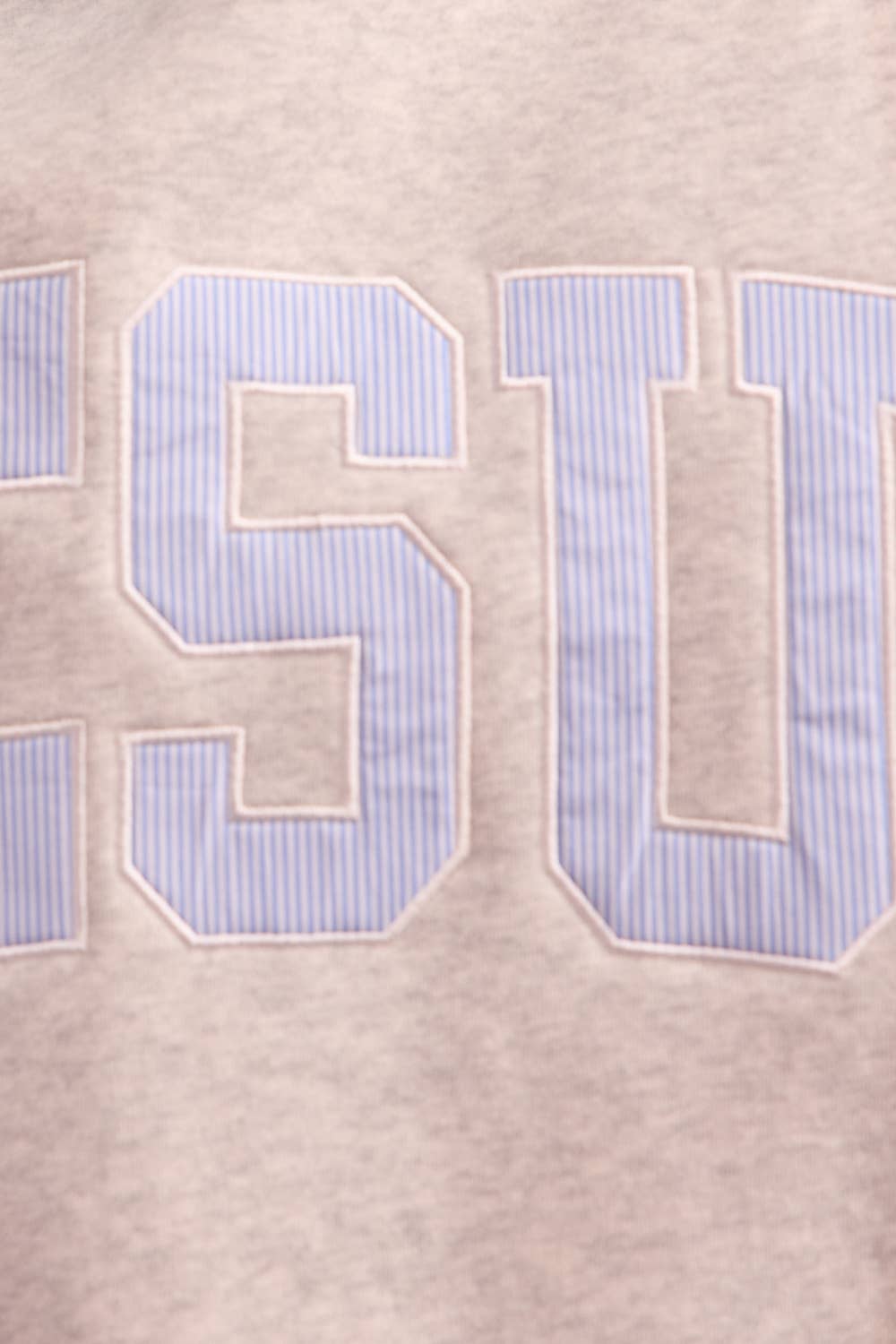 JESUS3 | 'JESUS' Applique Patch Sweatshirt: HGREY/BLUE STRIPE