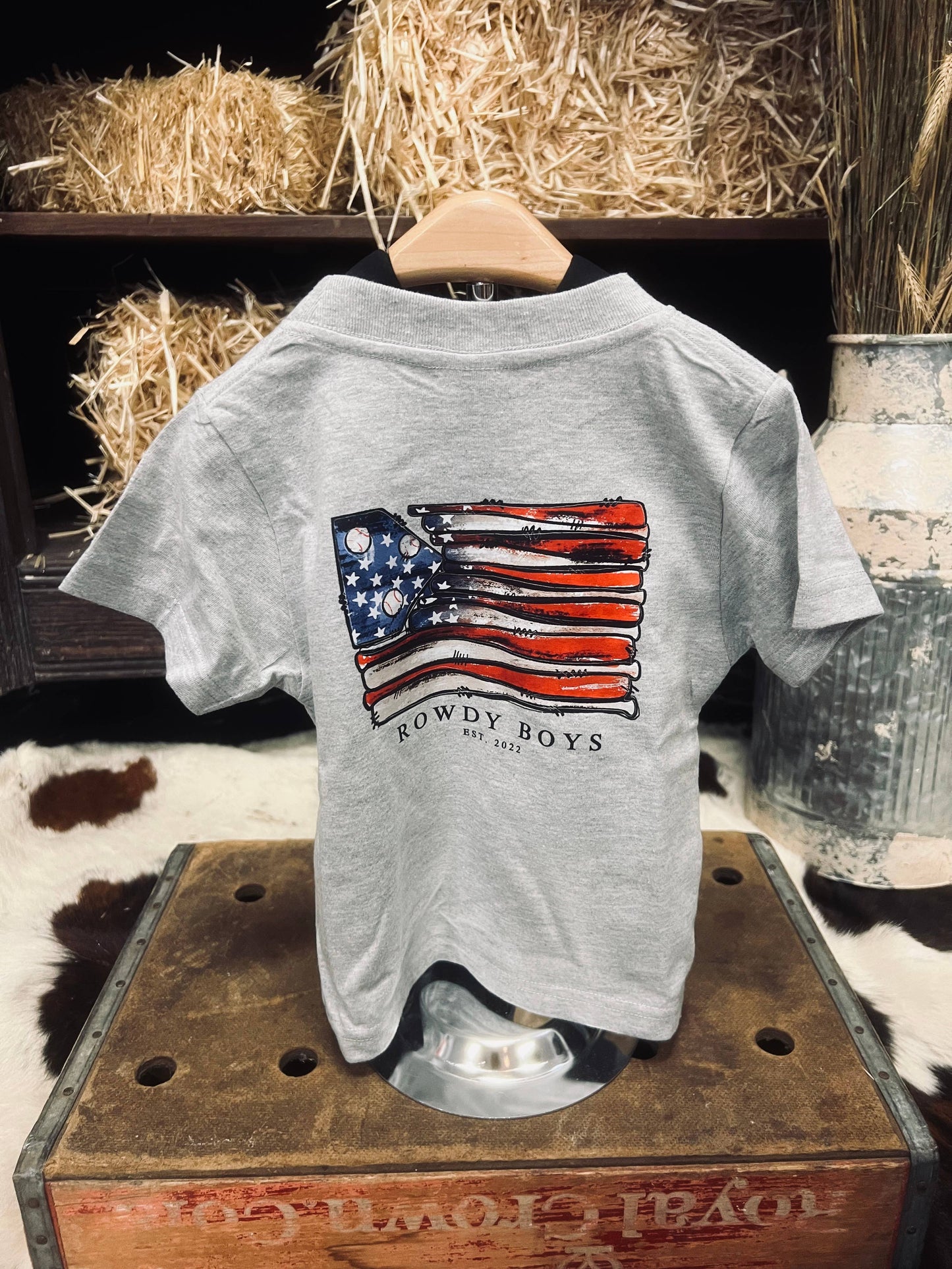 Toddler Baseball Flag Toddler Tee