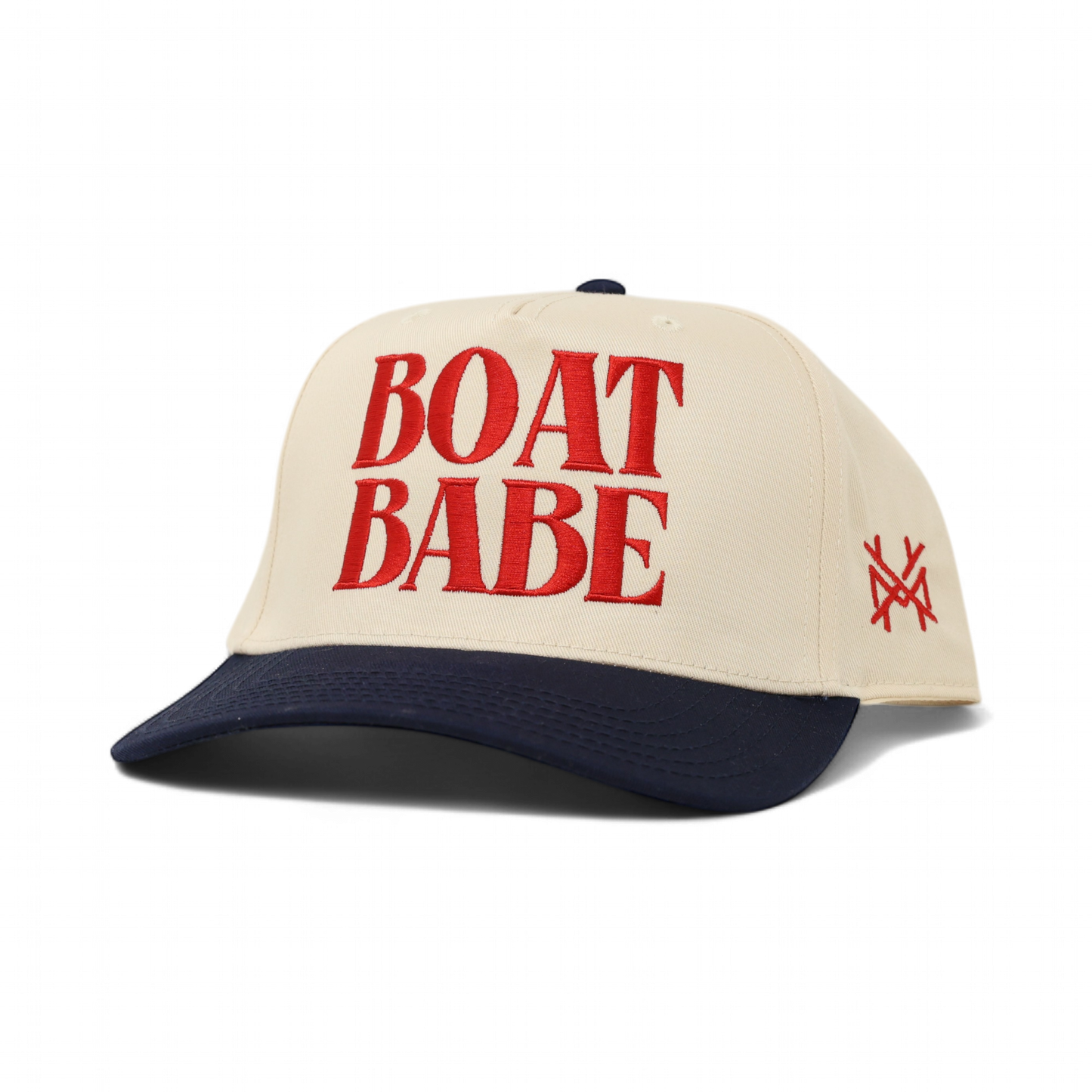 Boat Babe Trucker Hat: Retro Navy/Natural