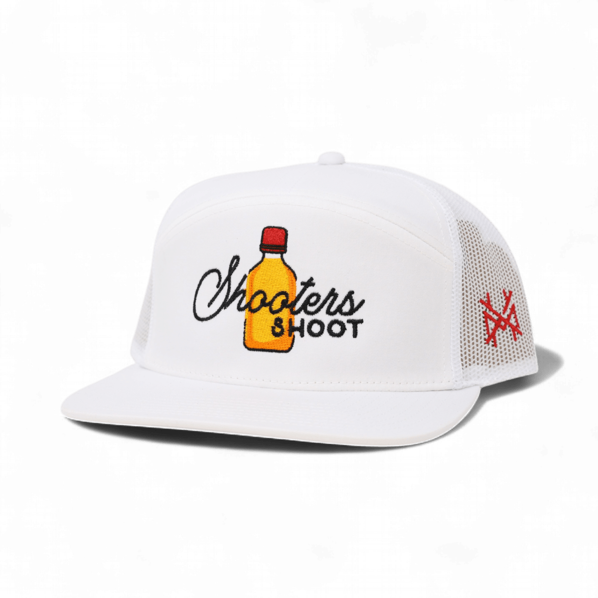 Shooters Shoot Trucker Hat: 7 Panel White