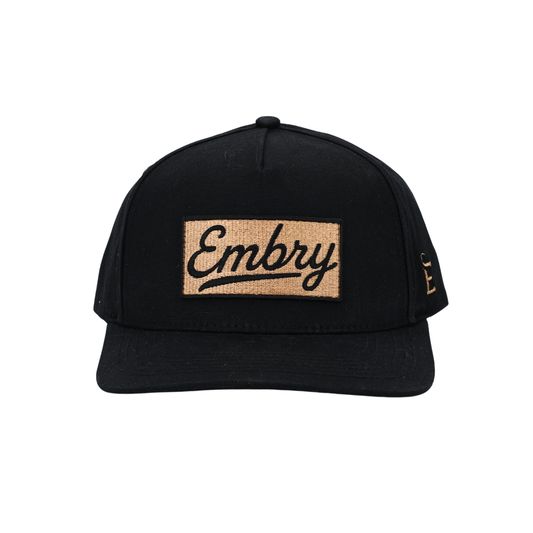 Black Waxed Canvas - Logo Patch