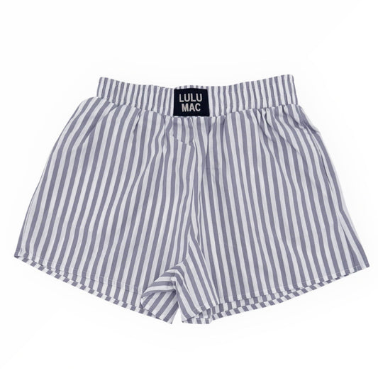 BXST- GREY STRIPED BOXER SHORT: Grey