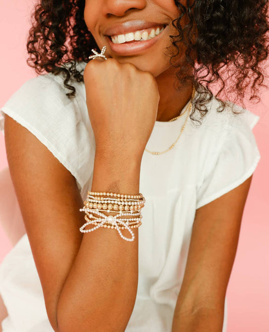 4MM Gold Beaded Bracelet: Standard 6.75 inch