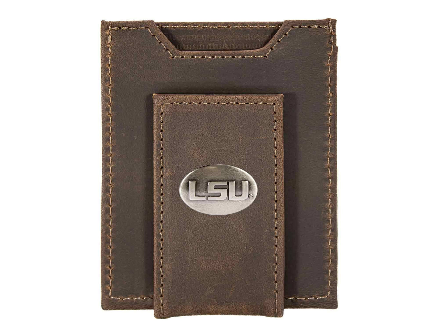 LSU Tigers Collegiate Magnetic Front Pocket Leather Wallet.