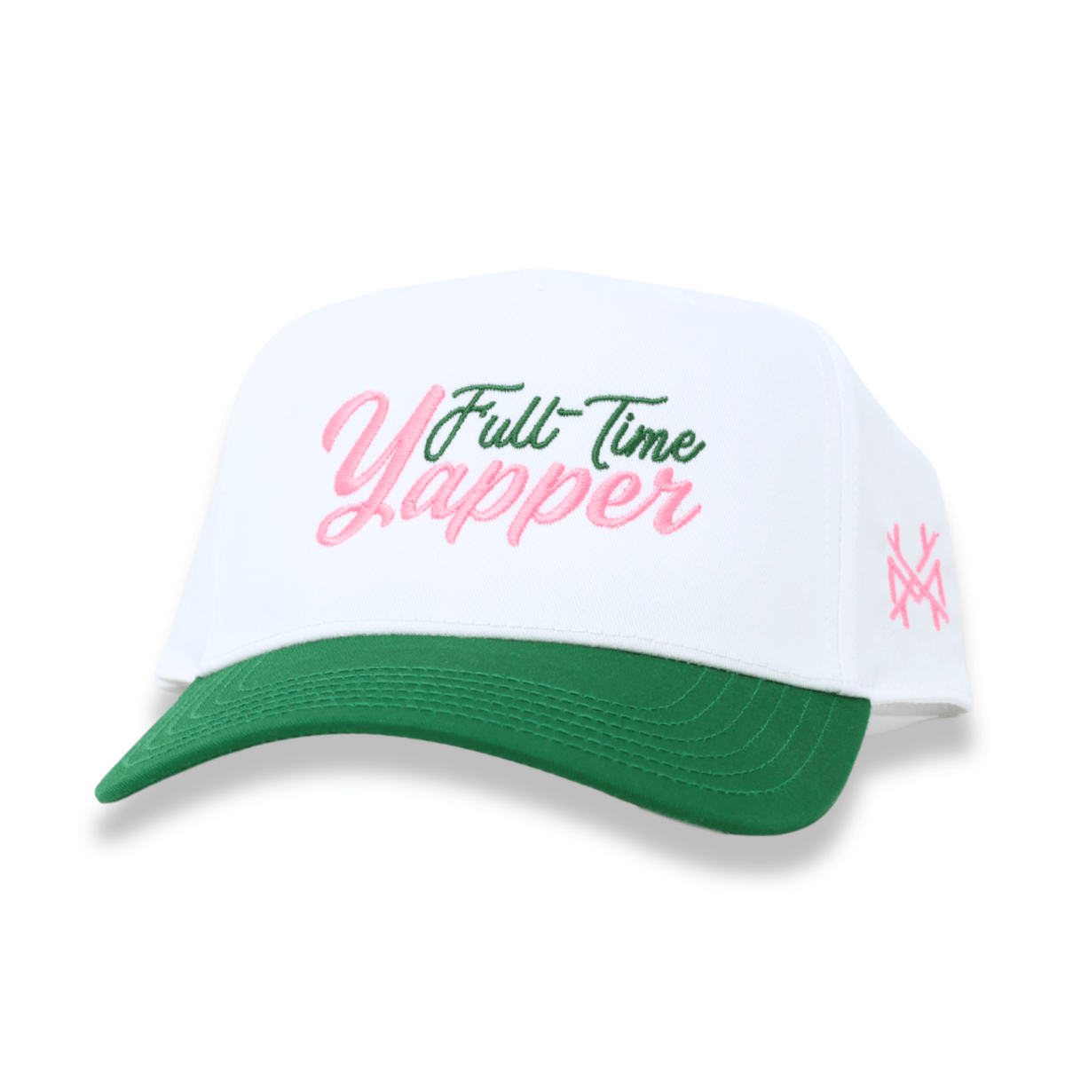 Full-Time Yapper Trucker Hat: Retro Kelly Green/White