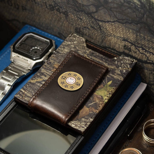 Shotshell Magnetic Leather Slim Wallet: Crazyhorse Brown