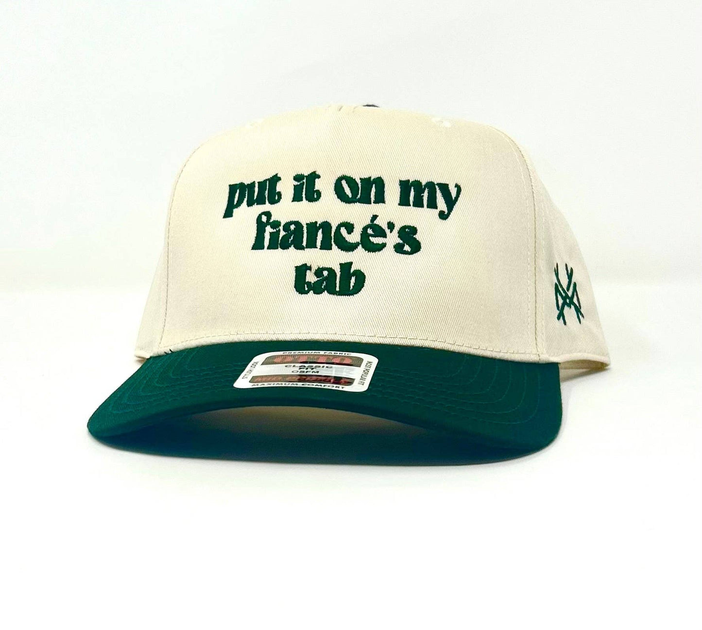 MHC Put it on my Fiancé's Tab Trucker Hat: Red/Natural Otto