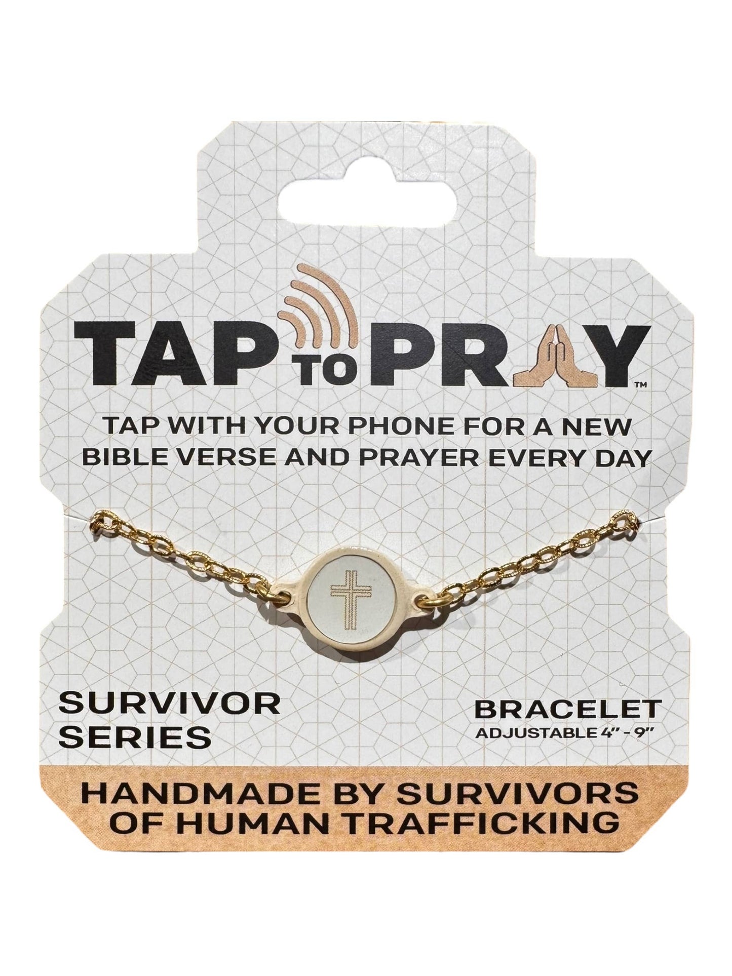Tap To Pray™ - Survivor Series Handmade Bracelets: Juniper + Cross