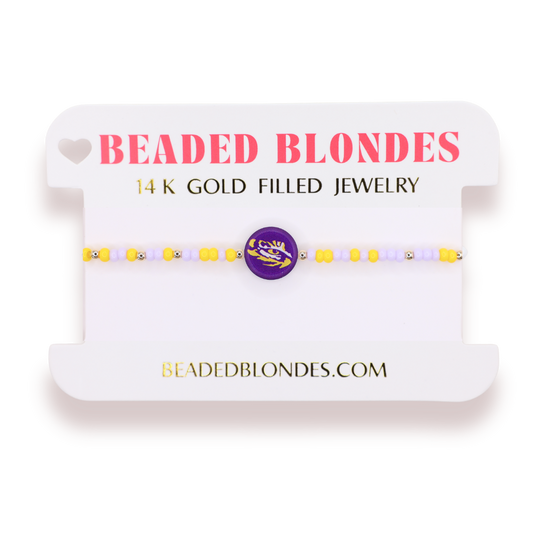LSU Logo Flip Bracelet on Color (Kids Size)