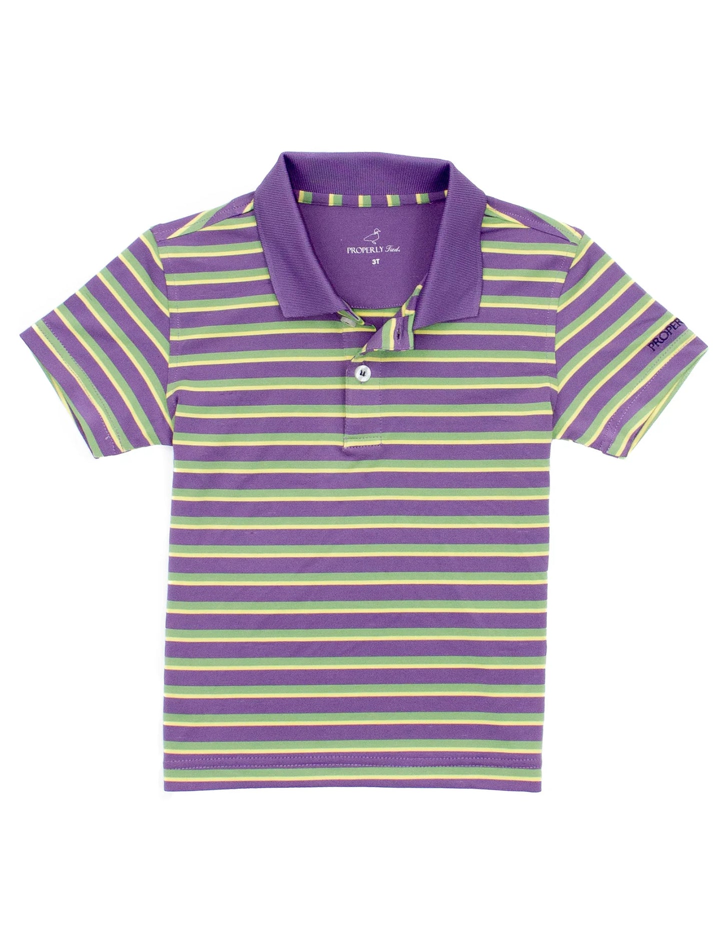 Properly Tied Boys Mardi Gras Polo Fat Tuesday