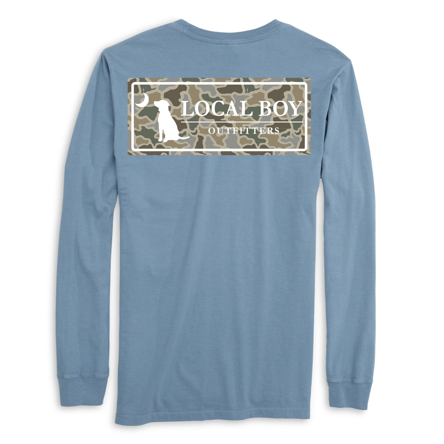 Youth Local Boy Outfitters - Long Sleeve Sand Dog & Moon Camo Plate - Slate