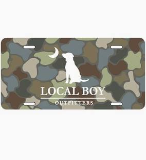 Local Boy Outfitters - LBO Logo License Plate Tag - Mountain Camo