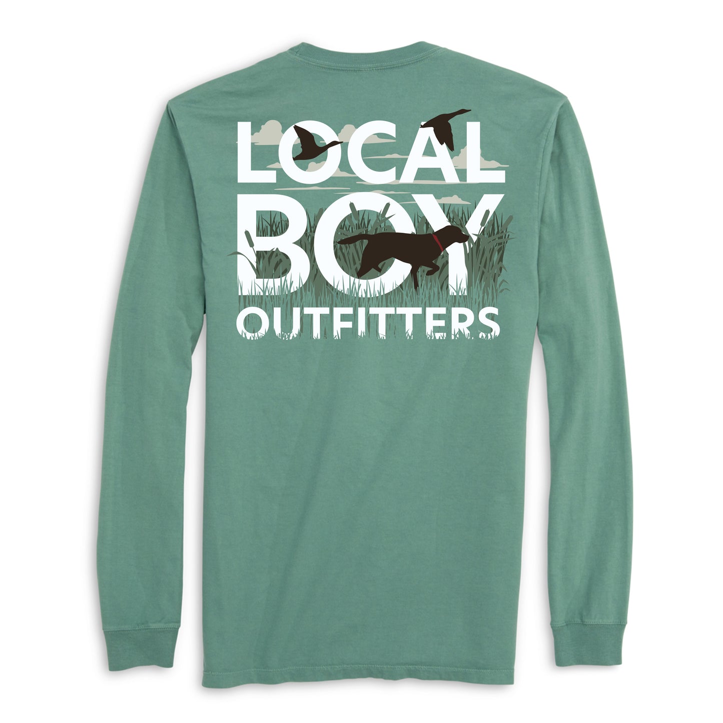 Youth Local Boy Outfitters - Long Sleeve Text and Tail - Light Green