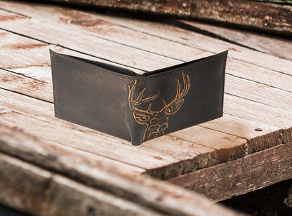 Buck Burnished Leather Bifold Wallet