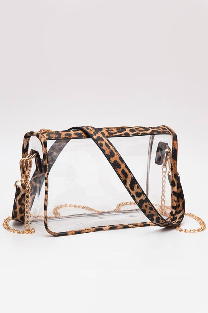 Clear Rectangle Stadium Concert Crossbody Bag: Navy