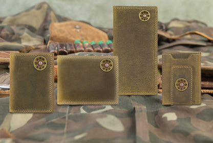 Shotshell Vintage Tan Leather Bifold Wallet