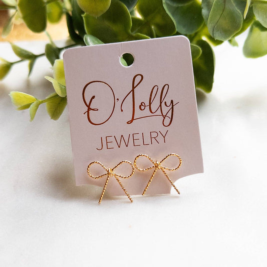 18k Gold Plated Bow Stud Earrings