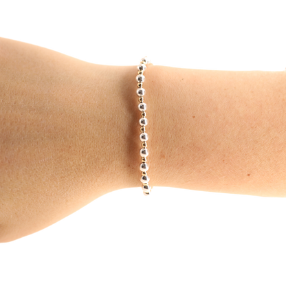 Mini Katy Bracelet in Silver with Gold: Standard 6.75 inch