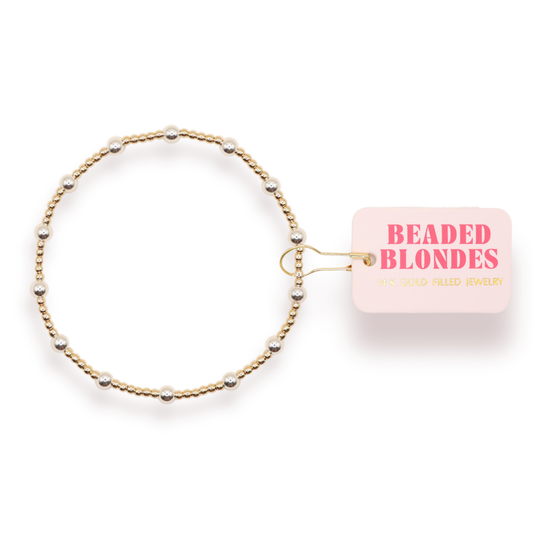 June Bracelet in Gold with Silver: Standard 6.75 inch