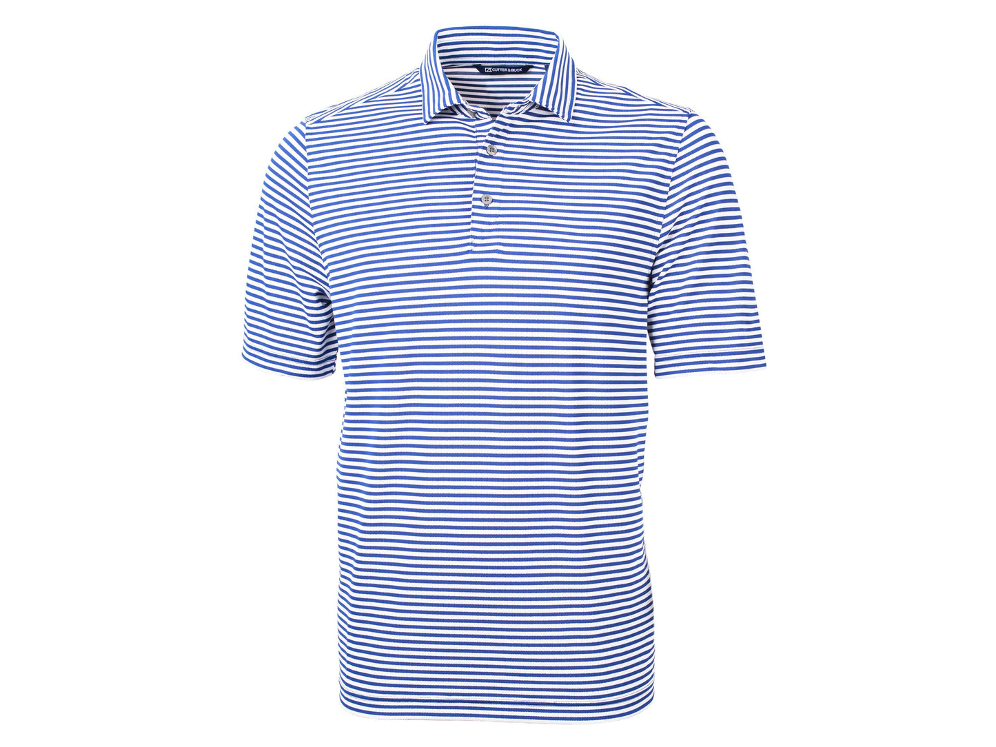 Cutter & Buck Virtue Eco Pique Stripe Recycled Mens Polo: College Purple