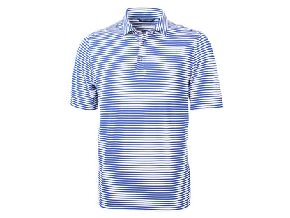 Cutter & Buck Virtue Eco Pique Stripe Recycled Mens Polo: College Purple