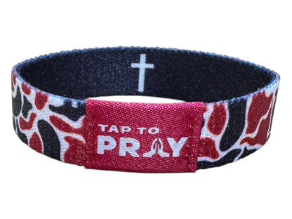 Tap To Pray™ Wristbands - Team Camo - Maroon & Black