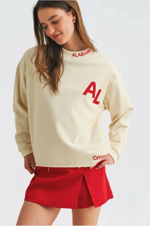 CRIMSON TIDE PRINT PULLOVER SWEATER
