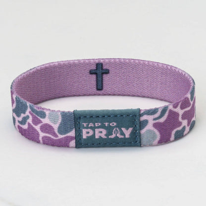 Tap To Pray® Wristband – River Rock Camo - Lilac