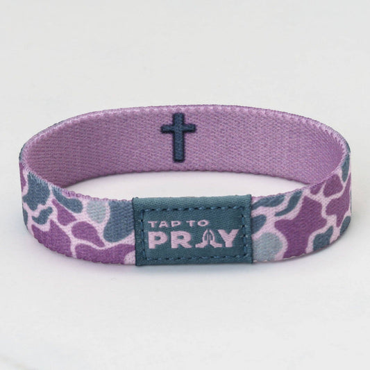 Tap To Pray® Wristband – River Rock Camo - Lilac