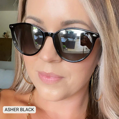 Asher - Women's Polarized Round Sunglasses: Shell