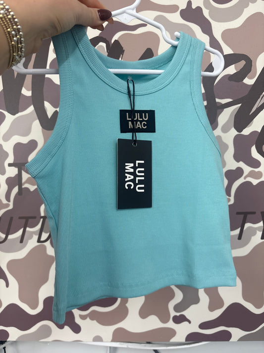 Youth Lulu Mac Turquoise Solid Tank