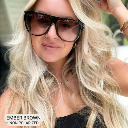 Ember - Woman's Oversized Square Sunglasses: Brown
