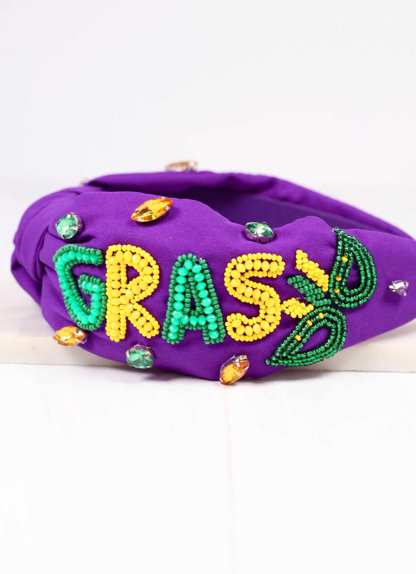 Mardi Gras Beaded Headband PURPLE: Default