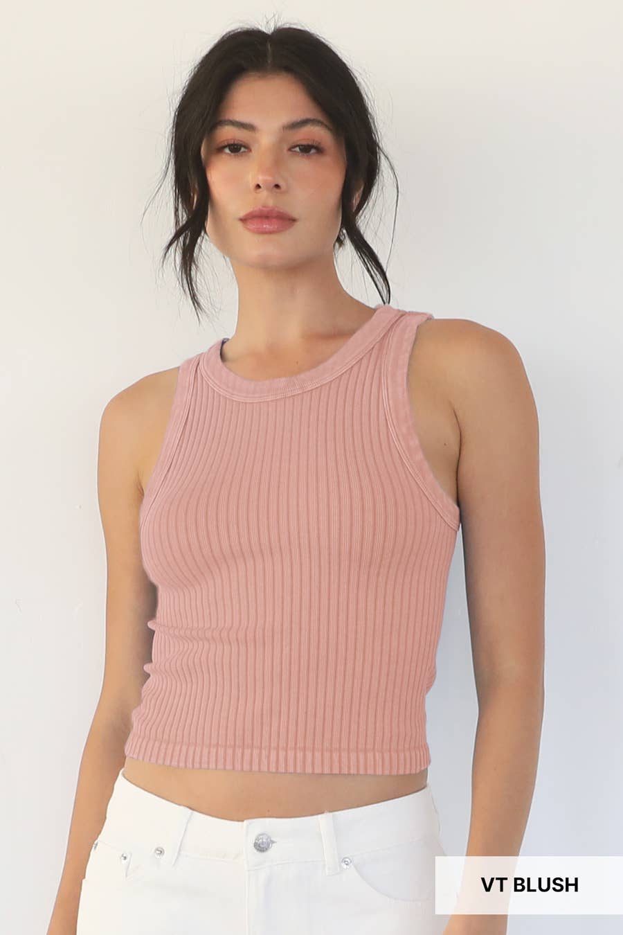 NS8358 - Vintage Wide Ribbed Tank Top: Vintage Raspberry