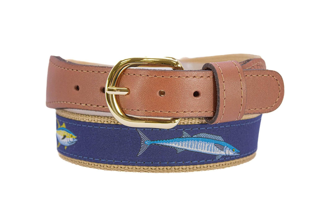 Offshore Slam Men's Woven Ribbon Belt: Buff