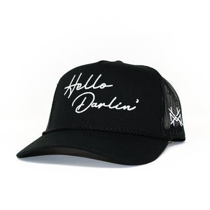 MHC Hello Darlin Trucker Hat: Mossy Oak Breakup Country/ Black Otto