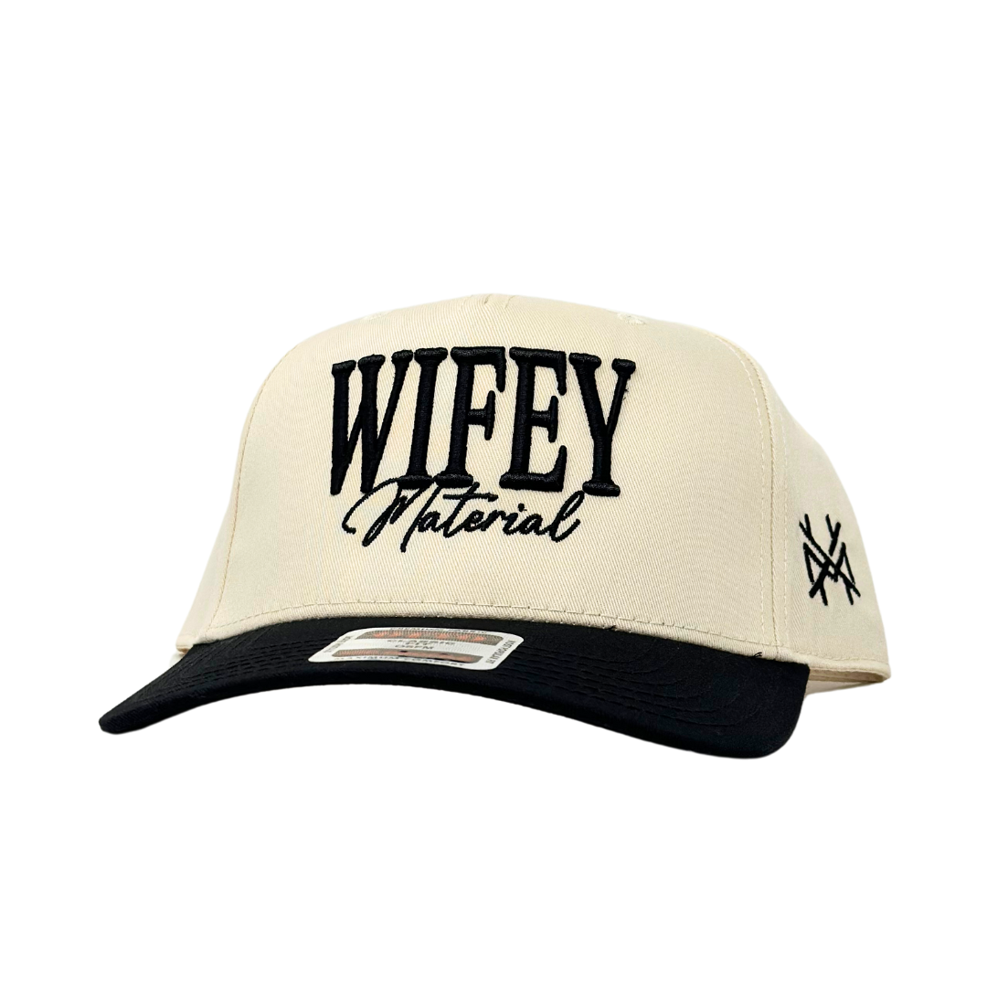 MHC Wifey Material Trucker Hat: Black/Natural Otto