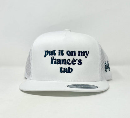 MHC Put it on my Fiancé's Tab Trucker Hat: Red/Natural Otto