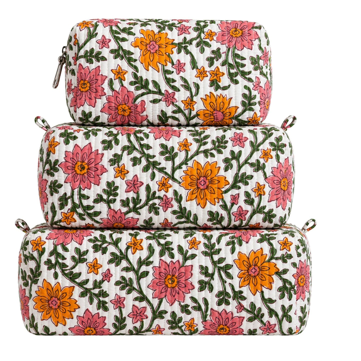 Orange and Pink Quilted Bag Print: Large