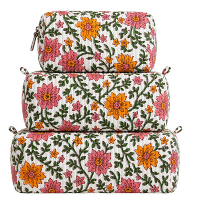Orange and Pink Quilted Bag Print: Large