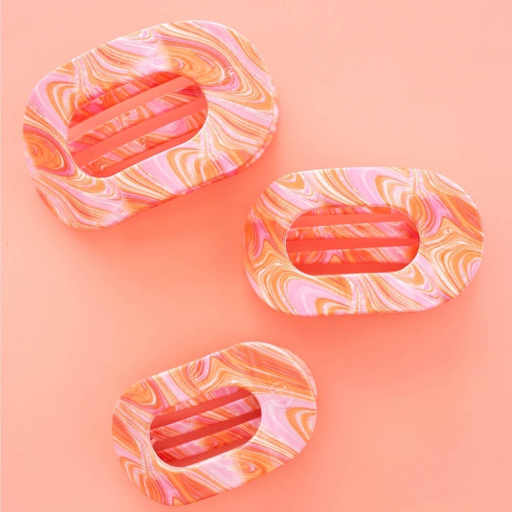 TELETIE Just Keep Swimming | Large | Flat Round Hair Clip