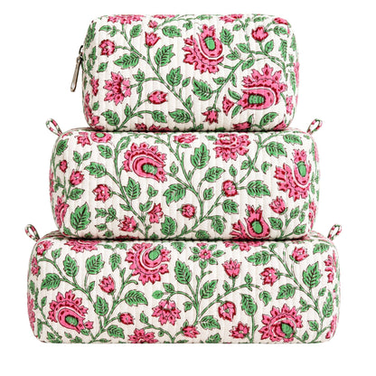Pink Floral Quilted Bag Print: Large