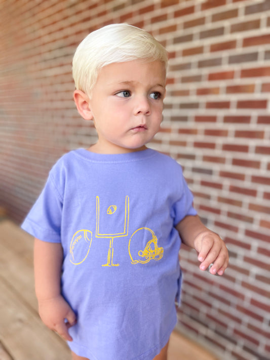 Short-Sleeve Purple/Yellow Football Trio