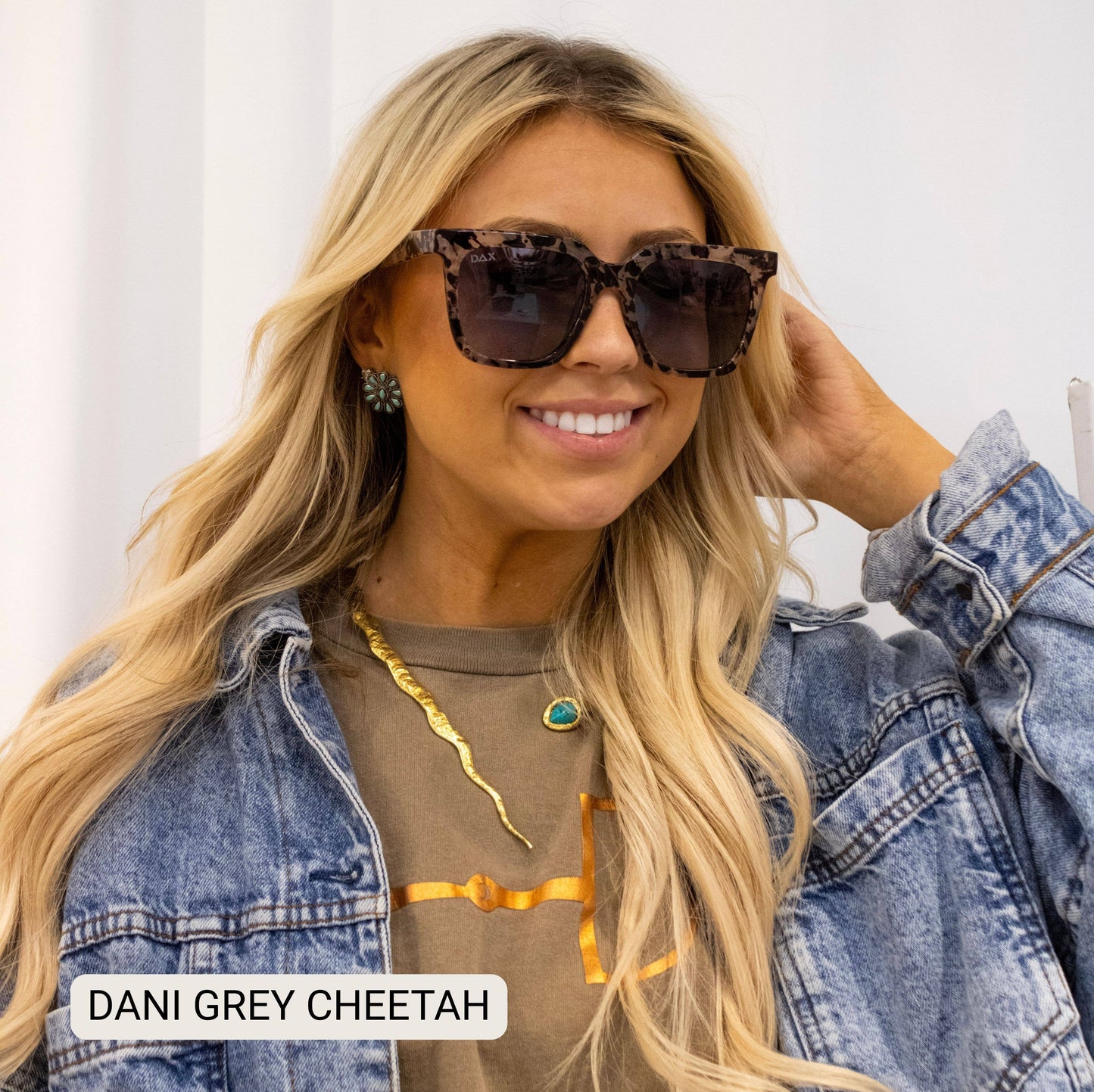 Dani- Women’s Square Sunglasses – Oversized Fall Line: Brown Cheetah