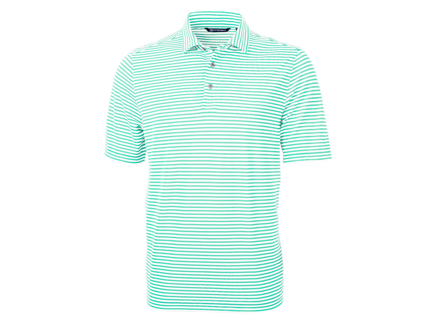 Cutter & Buck Virtue Eco Pique Stripe Recycled Mens Polo: College Purple