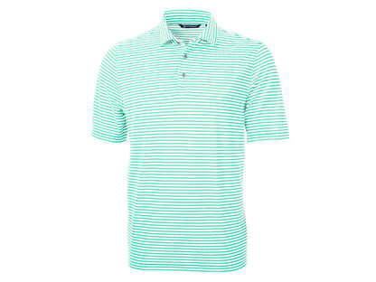 Cutter & Buck Virtue Eco Pique Stripe Recycled Mens Polo: College Purple
