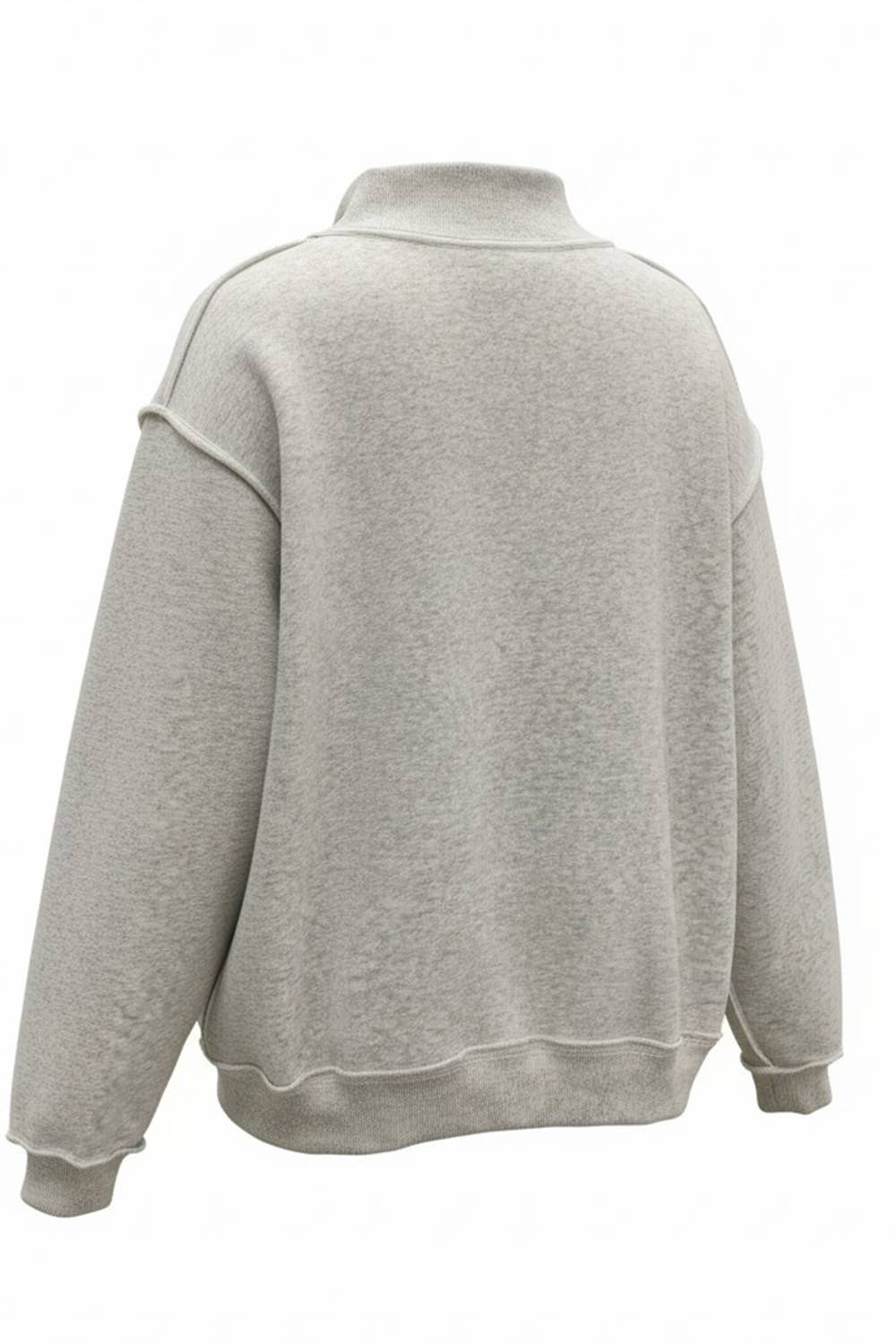 'AL' ALABAMA Embroidered Mock Neck Sweatshirt: ASH GREY