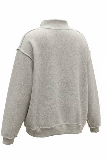 'AL' ALABAMA Embroidered Mock Neck Sweatshirt: ASH GREY